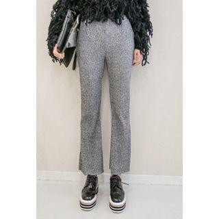Band-waist Ribbed Pants