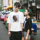 Couple Matching Printed Elbow-sleeve T-shirt
