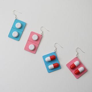 Pill-accent Dangle Earring