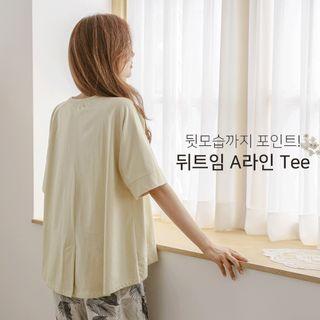 Raglan Slit-back A-line T-shirt