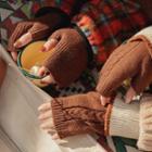 Ribbed / Cable Knit Fingerless Gloves