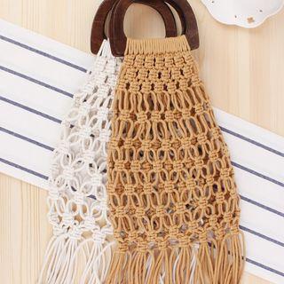 Fringed Straw Hand Bag