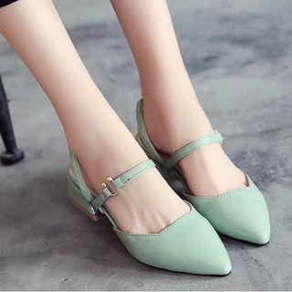 Low Heel Pointed Slingback Sandals