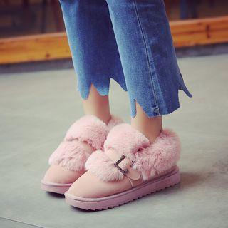 Faux-fur Trim Snow Boots