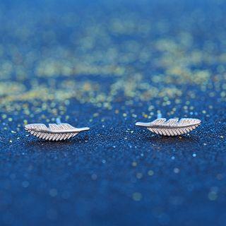 Sterling Silver Feather Studs