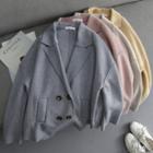 Notch Lapel Double-breasted Knit Jacket