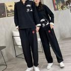 Couple Matching Long-sleeve Embroidered Shirt / Pants
