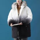 Ombre Zip-up Parka