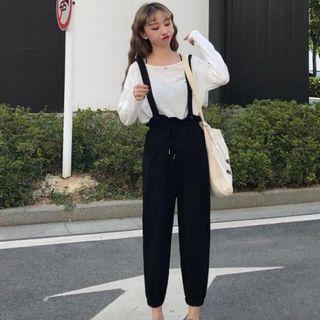 Long-sleeve T-shirt / Suspender Pants