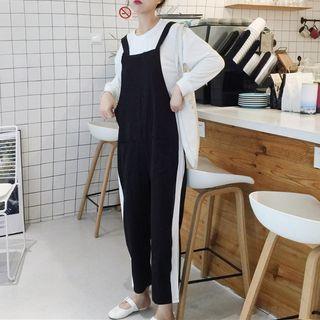Striped Pinafore Jumpsuit As Shown In Figure - One Size