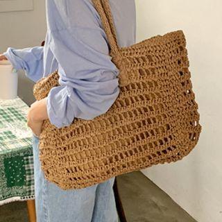 Woven Straw Large Tote