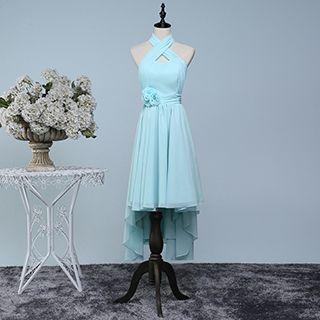 Halter Dip Back Cocktail Dress