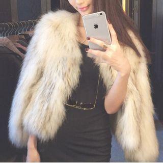 Faux Fur Coat White - One Size
