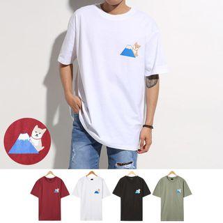 Dog-print Loose-fit T-shirt