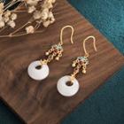 Faux Gemstone Alloy Dangle Earring Cp194 - White - One Size