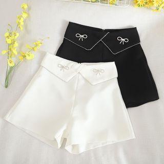 Bow Embellished High-waist Shorts