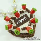 Chocolate Strawberry Love Heart Cake Pearl Necklace