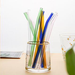 Reusable Glass Drinking Straw / Cleaning Brush / Case / Set