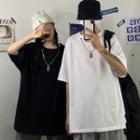 Couple Matching Short Sleeve Chain Detail T-shirt