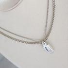 Layered Chain Necklace D656 - 1 Pc - Silver - One Size