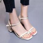 Loop Toe Chunky Heel Sandals