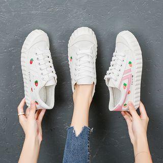 Strawberry-print Canvas Sneakers
