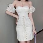 Cold-shoulder Lace-up Sheath Dress