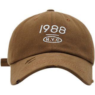 Distressed Numerical Embroidered Baseball Cap