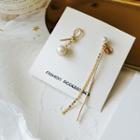 Non-matching Faux Pearl Fringe Drop Earring