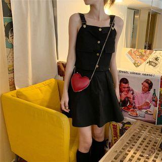 Set: Sleeveless Plain Top + Plain Skirt