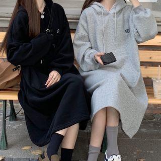 Drawstring Hooded Big-pocket Dress