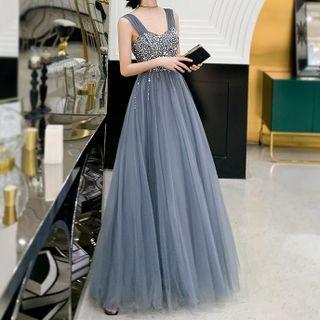 Sleeveless Sequin Sheath Evening Gown / Cocktail Dress