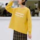 Long-sleeve Letter T-shirt Yellow - One Size