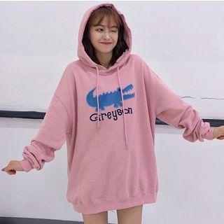 Embroidered Crocodile Hoodie