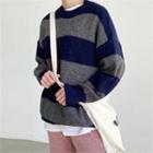 Round-neck Two-tone Boxy Sweater
