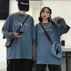 Mock Two Piece Long-sleeve T-shirt Gray & Blue - One Size