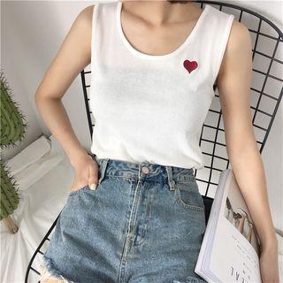 Sleeveless Embroidered Knit Top