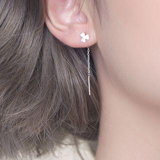 925 Sterling Silver Clover Dangle Earring 1 Pair - As Shown In Figure - One Size