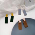 Color Block Rectangular Drop Earring / Clip-on Earring