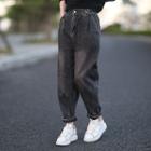 Washed Harem Jeans Black Gray - One Size