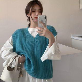 V-neck Knit Sweater Vest