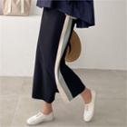 Band-waist Pipe-trim Skirt