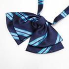Striped Bow Tie Bow Tie - Stripe - Dark Blue & Light Blue - One Size