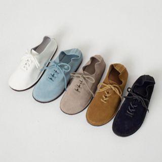 Round-toe Cowhide Oxfords
