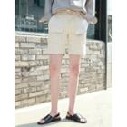 Band-waist Flap-pocket Shorts