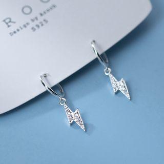 Lightning Rhinestone Sterling Silver Dangle Earring