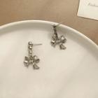 Sterling Silver Ribbon Drop Earring 1 Pair - Silver - One Size