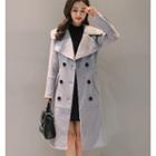 Double-breasted Suede Trench Coat