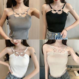 Ring-accent Cutout Top