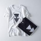 Short-sleeve Geometry Embroidery T-shirt